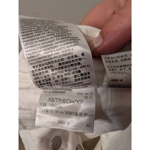 Levi's Womens Shortalls Size XS White Denim Square Neck Pockets Farm Girl - Picture 11 of 11